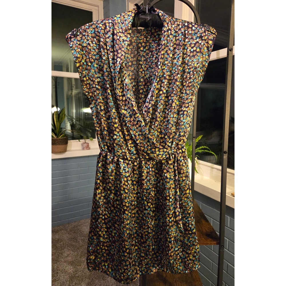 Bar III‎ Sleeveless Mini Dress Abstract Print Faux Wrap Casual Party Size XS